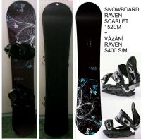 Snowboard Raven Scarlet 152cm + vázání Raven S400 sm